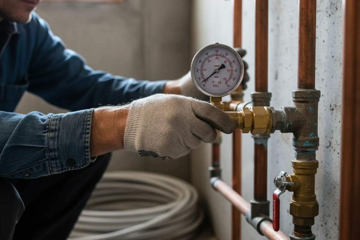 Pressure testing a repaired line during Water Line Repair in Cressey